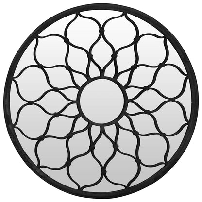 Garden Mirror Black 40x3 cm Iron Round for Outdoor Use