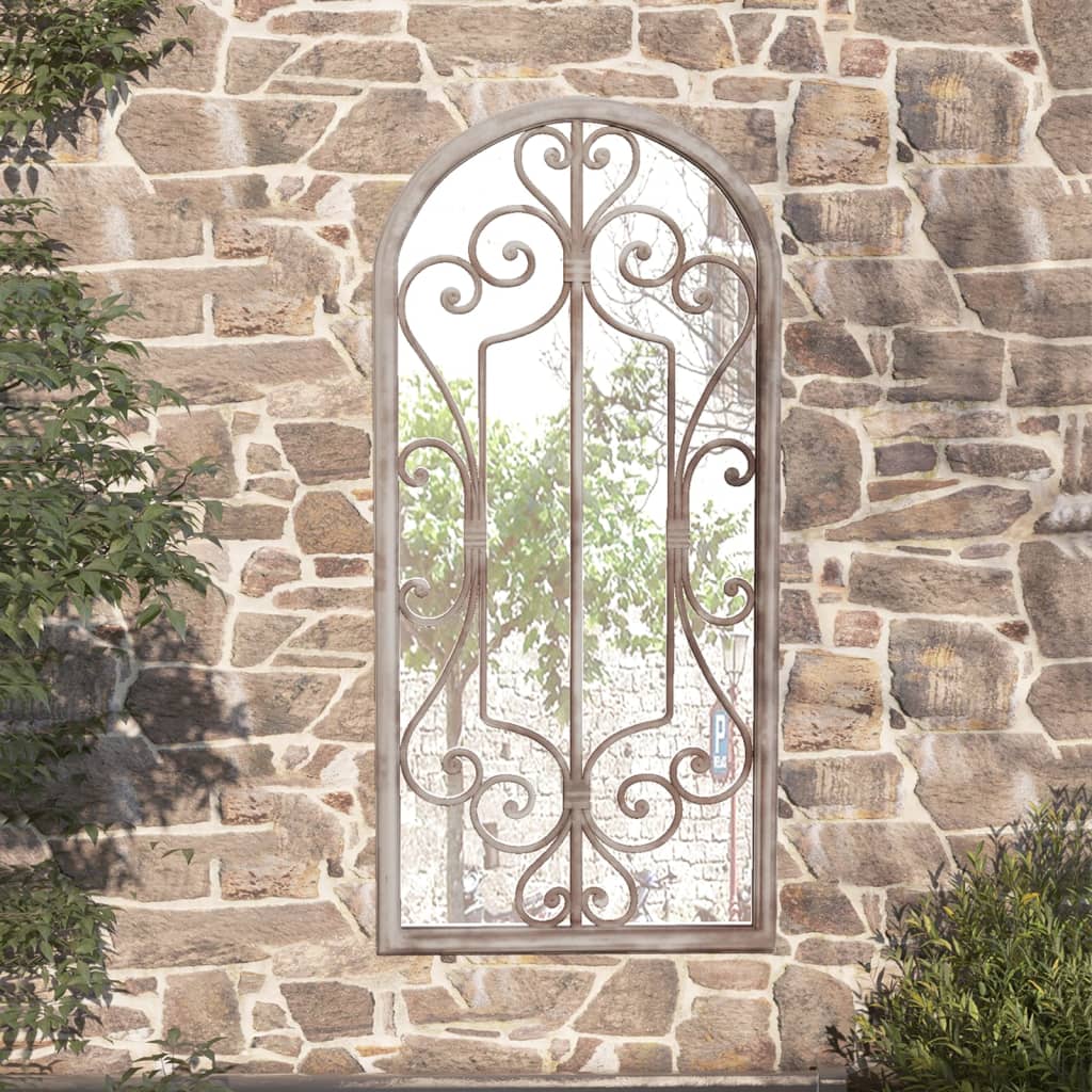 Garden Mirror Sand 100x45 cm Iron for Outdoor Use