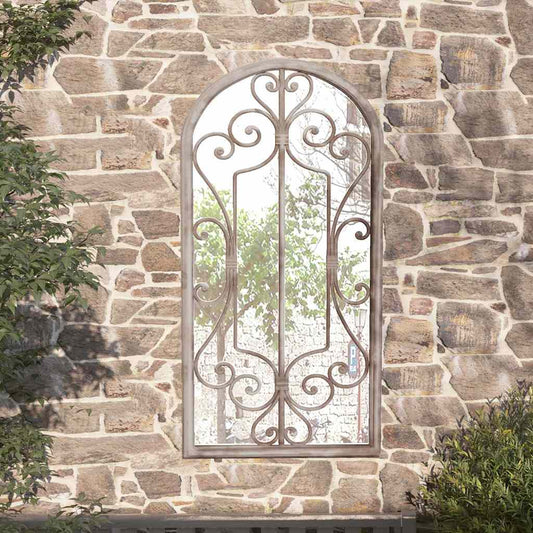 Garden Mirror | Sand | Iron, Glass | 70x30 cm | Decorative Inlays