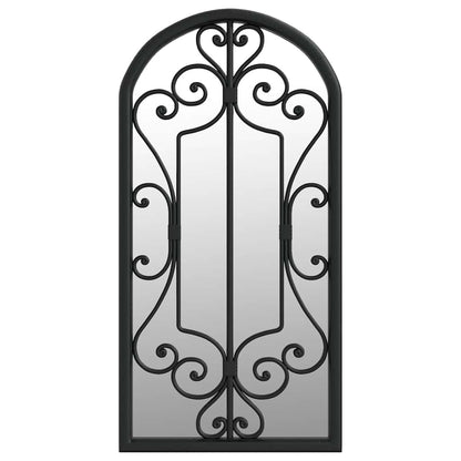 Garden Mirror | Black | Iron, Glass | 70x30 cm | Decorative Inlays