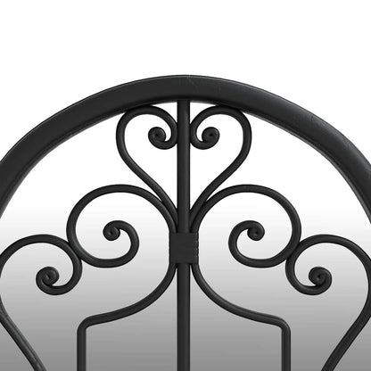Garden Mirror | Black | Iron, Glass | 70x30 cm | Decorative Inlays