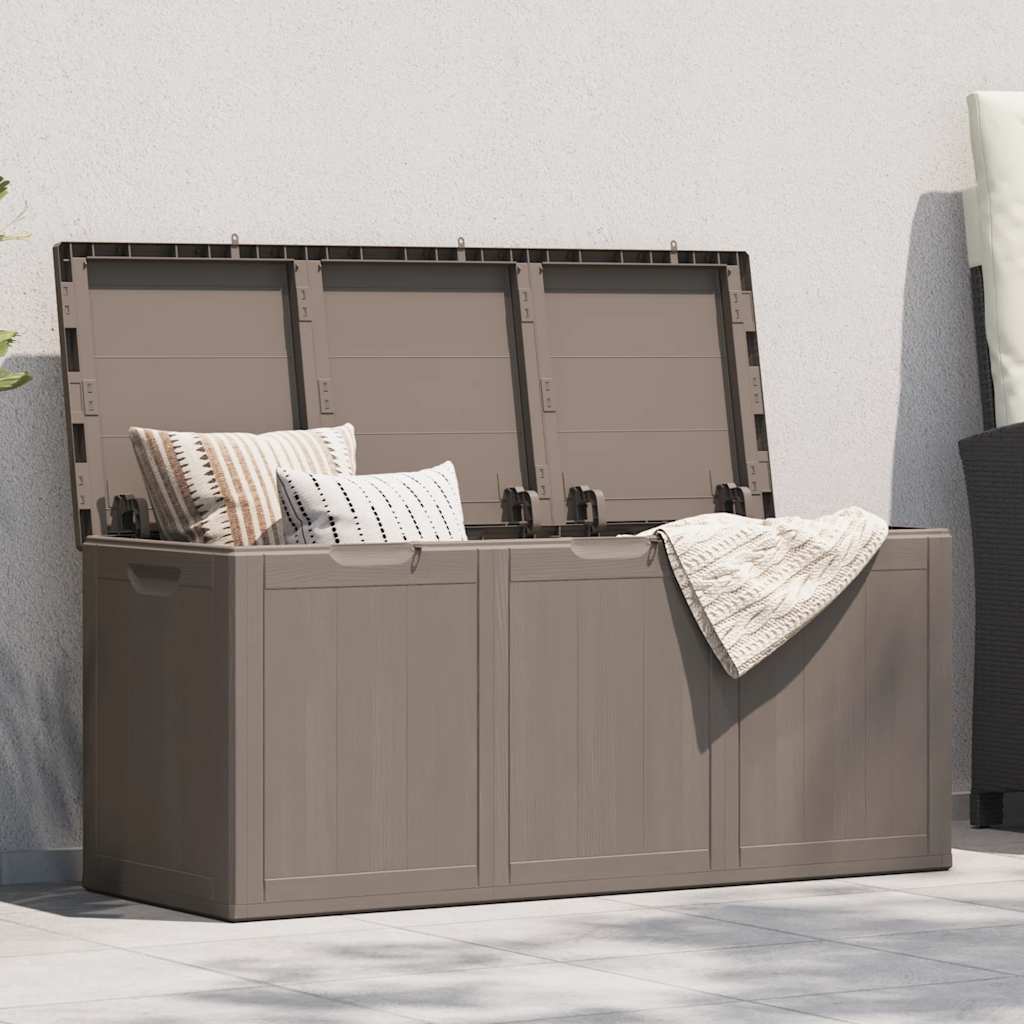 Garden Storage Box 270L Brown PP Wood Look