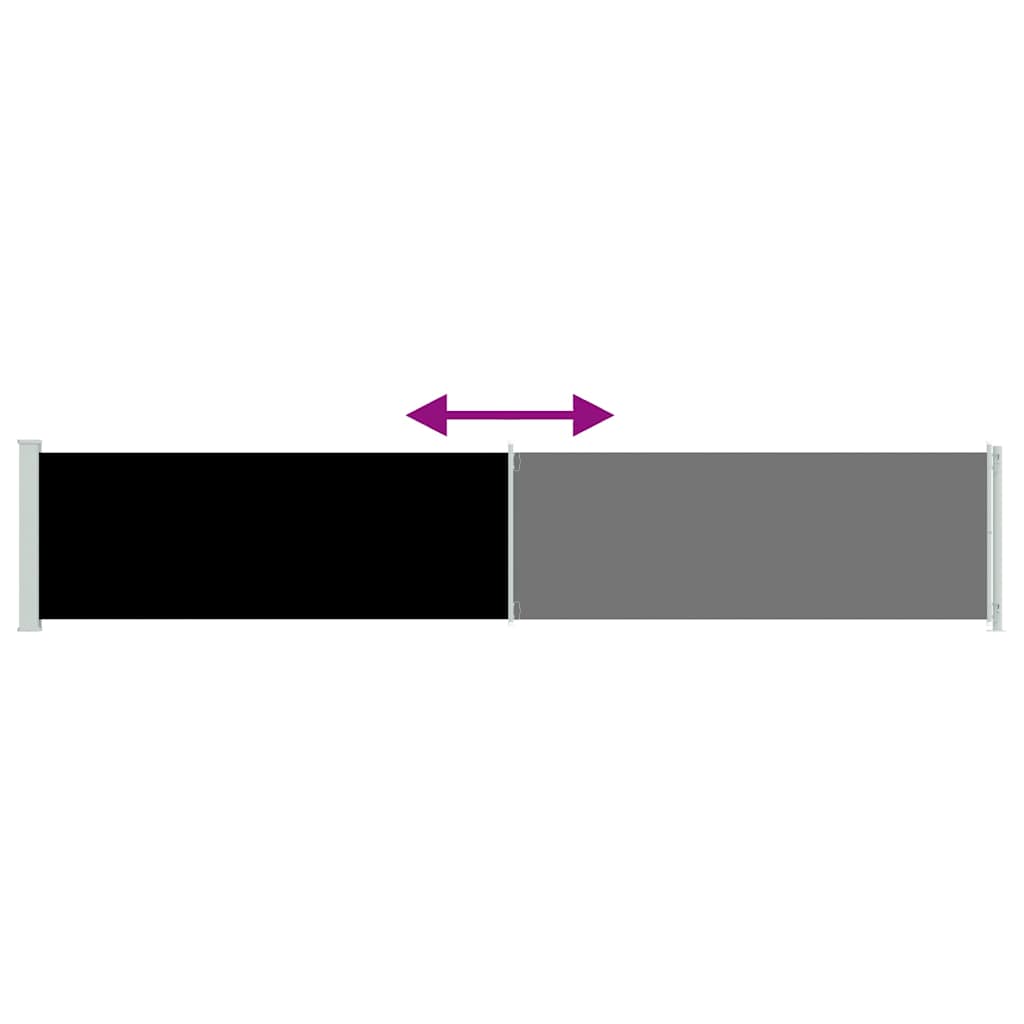 Patio Retractable Side Awning 46.1"x236.2" Black