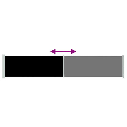 Patio Retractable Side Awning 46.1"x236.2" Black