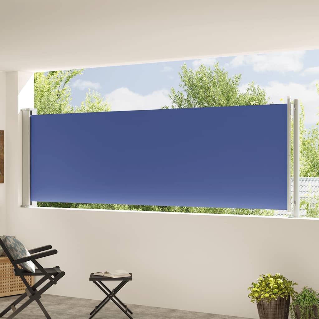 Patio Retractable Side Awning 117x600 cm Blue