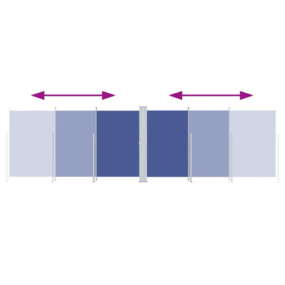 Retractable Side Awning Blue 180x600 cm