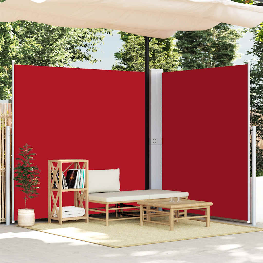 Retractable Side Awning Red 220x600 cm