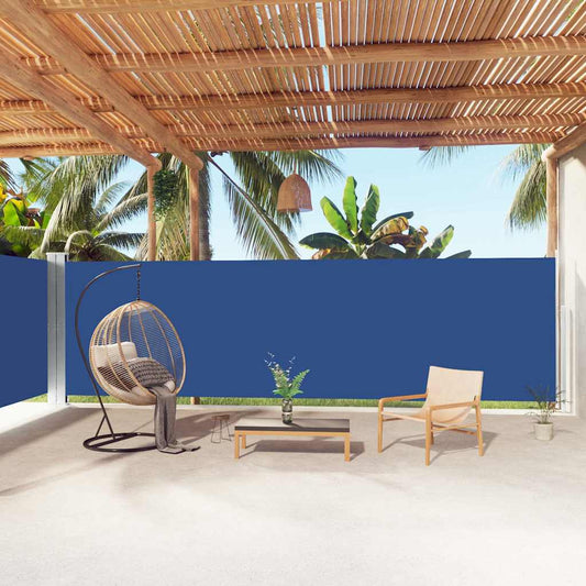 Side Awning | Blue | Polyester, Steel, Aluminium | Large | Retractable