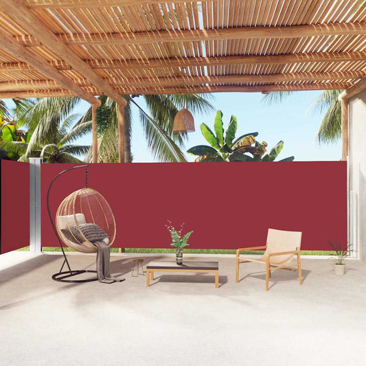 Side Awning | Red | Polyester with PU coating | 180 x 1000 cm