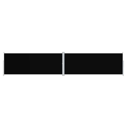 vidaXL Side Awning Black Polyester, PU coated 78.7 x Retractable