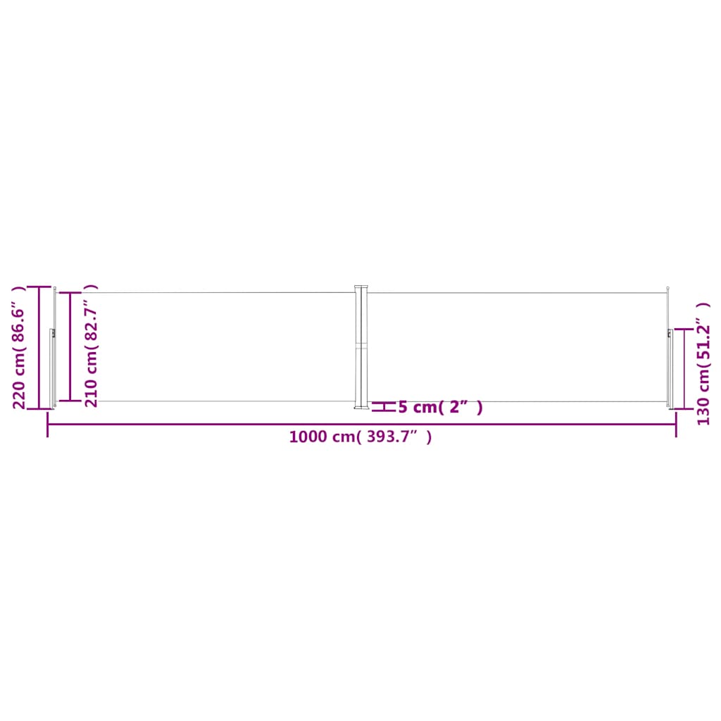 Retractable Side Awning Anthracite 86.6"x393.7"