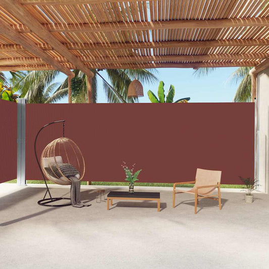 Side Awning | Brown | Polyester fabric with PU coating, Steel, Aluminium