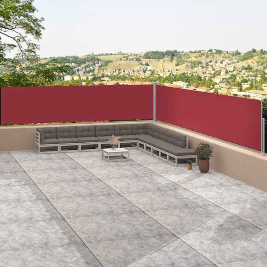 Side Awning | Red | Polyester with PU coating | Large |  Retractable