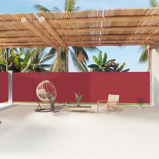 Side Awning | Red | Fabric with PU coating, steel, aluminium