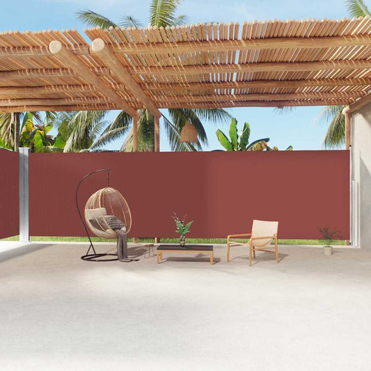 Side Awning | Brown | Polyester | Extra Long |  Retractable  | Awning