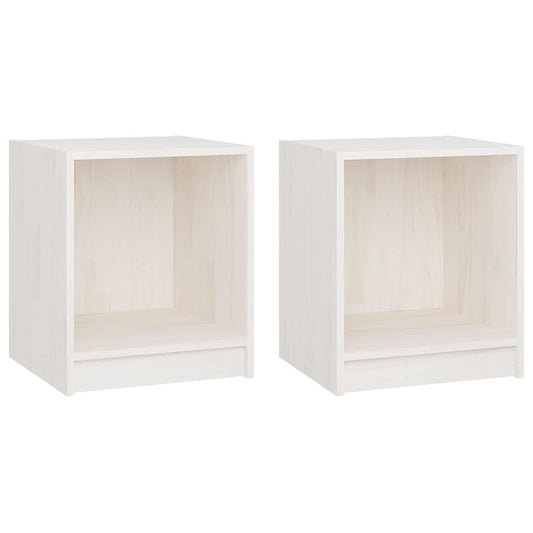 809922 vidaXL Bedside Cabinets 2 pcs White 35,5x33,5x41,5 cm Solid Wood Pine