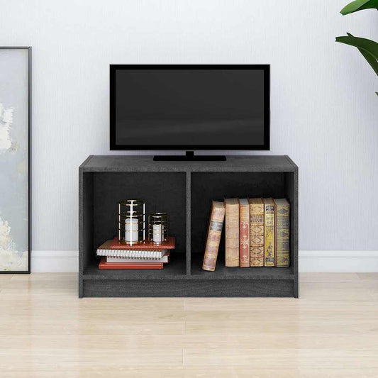 TV Stand | Grey | Solid Pine Wood | Medium | TV Stand | Rectangular