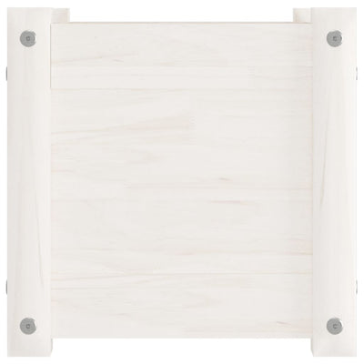Garden Planters 2 pcs White 31x31x31 cm Solid Pinewood