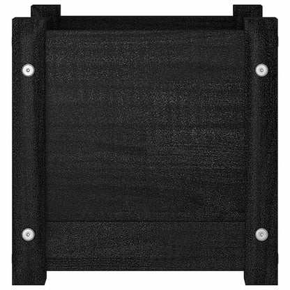 810530 vidaXL Garden Planter Black 31x31x31 cm Solid Wood Pine