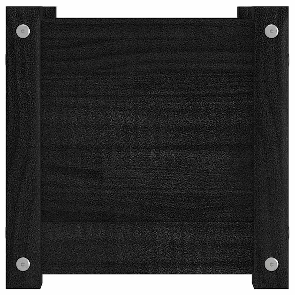 810530 vidaXL Garden Planter Black 31x31x31 cm Solid Wood Pine