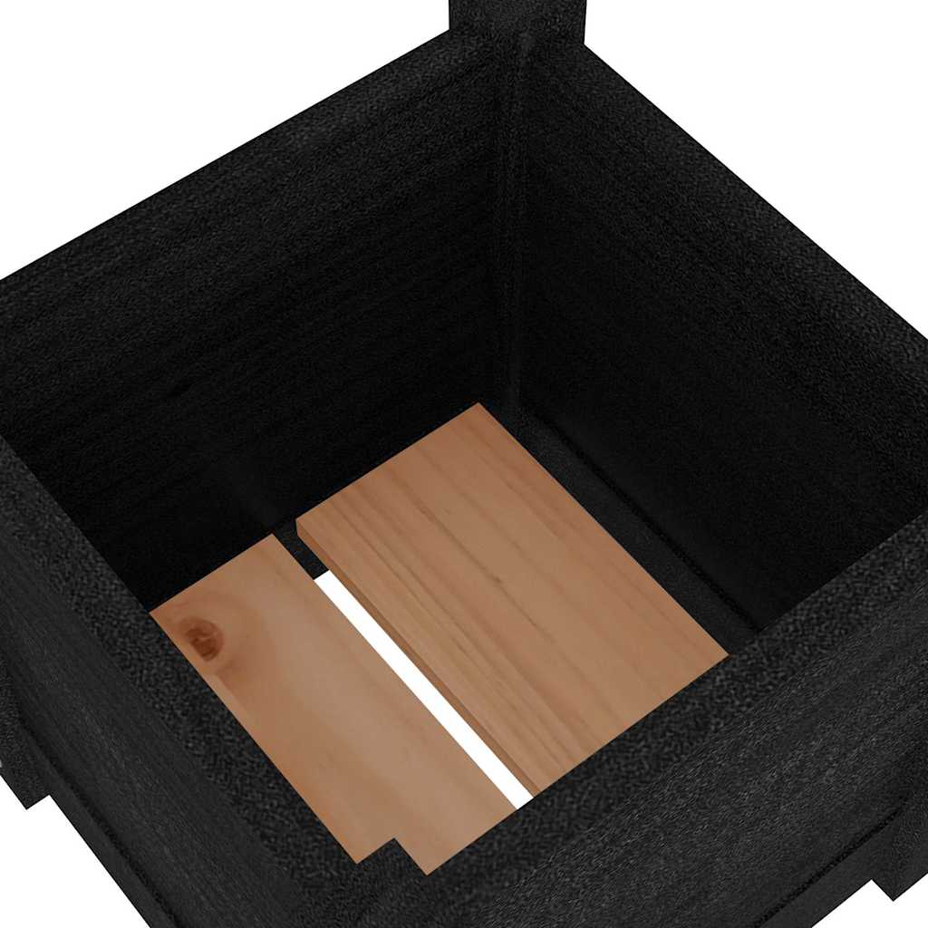 810530 vidaXL Garden Planter Black 31x31x31 cm Solid Wood Pine