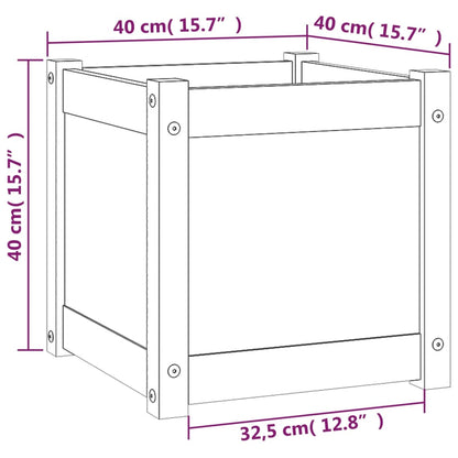 Garden Planters 2 pcs 15.7"x15.7"x15.7" Solid Wood Pine