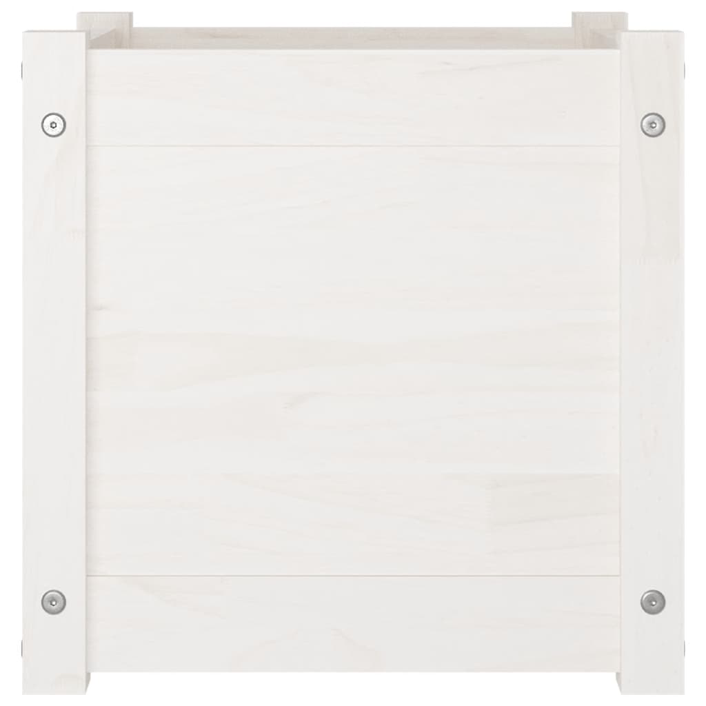 Garden Planter White 15.7"x15.7"x15.7" Solid Wood Pine