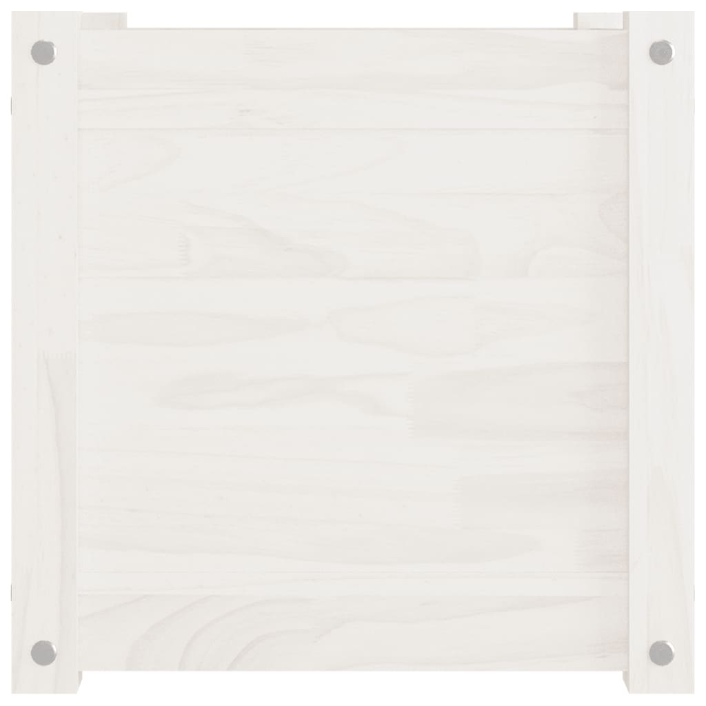 Garden Planter White 15.7"x15.7"x15.7" Solid Wood Pine