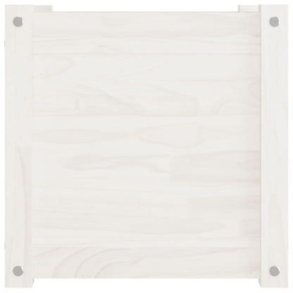 Garden Planter White 15.7"x15.7"x15.7" Solid Wood Pine