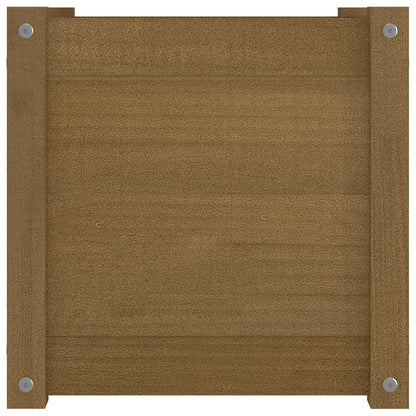 Garden Planter Honey Brown 15.7"x15.7"x15.7" Solid Wood Pine