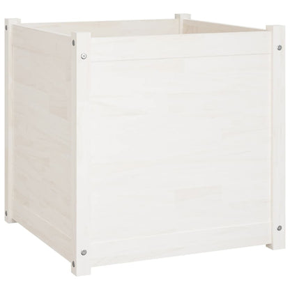 Garden Planters 2 pcs White 23.6"x23.6"x23.6" Solid Wood Pine