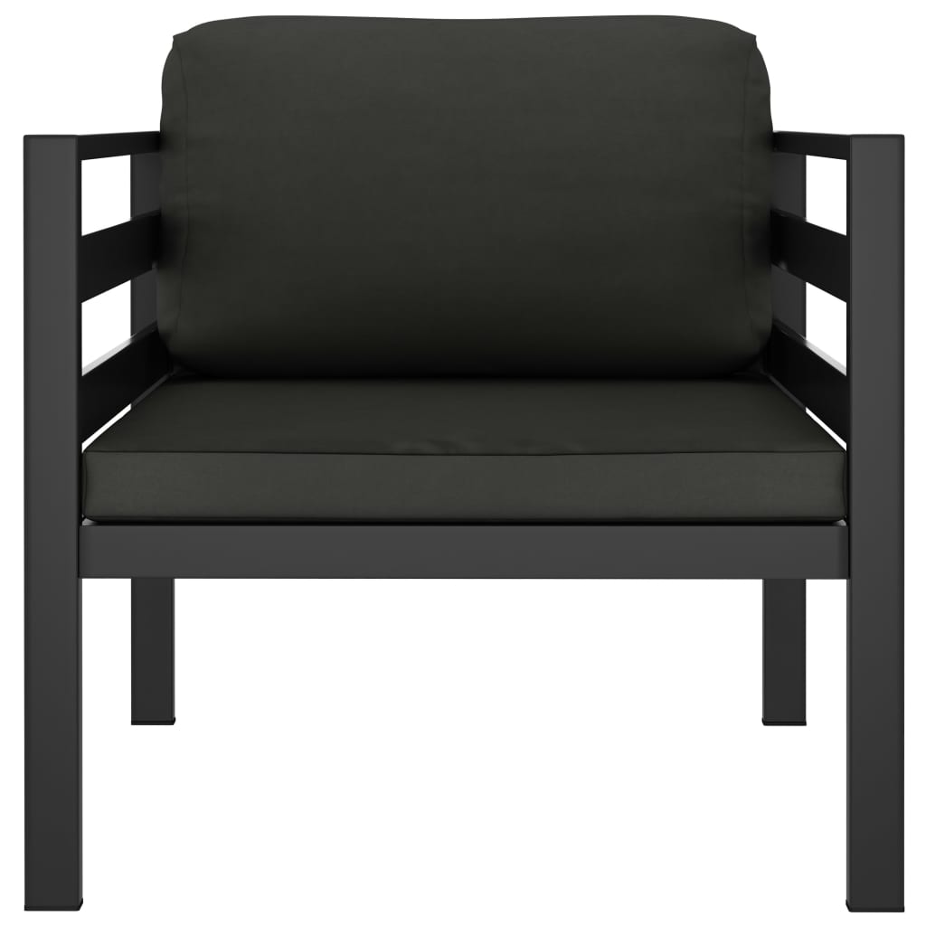 Single Sofas 2 pcs with Cushions Aluminum Anthracite