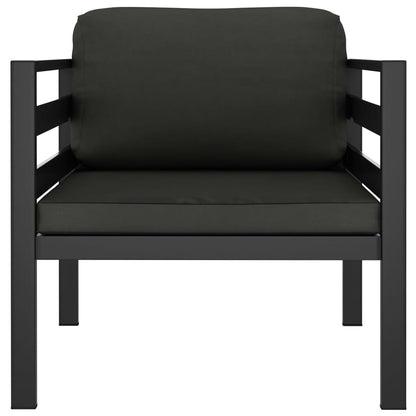 Single Sofas 2 pcs with Cushions Aluminum Anthracite