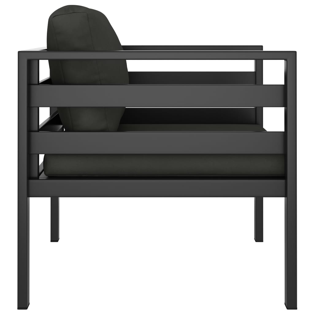 Single Sofas 2 pcs with Cushions Aluminum Anthracite