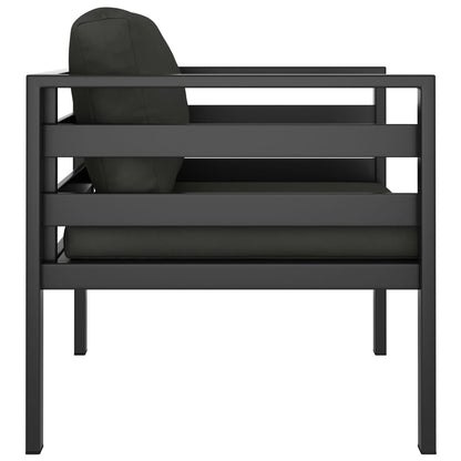 Single Sofas 2 pcs with Cushions Aluminum Anthracite