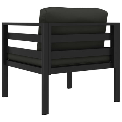 Single Sofas 2 pcs with Cushions Aluminum Anthracite