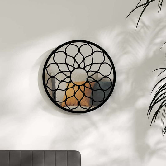 Mirror | Black | Iron | Medium | Decorative Inlays | Mirror | Round