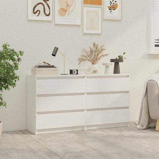 Bedside Cabinet | Set of 2 | White | Solid pinewood | Bedside Cabinet