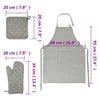 15 Piece Towel Set with Oven Gloves&Pot Holders Grey Cotton