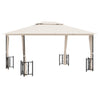 Gazebo with Sidewalls&Double Roofs 3x4 m Cream