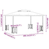 Gazebo with Sidewalls&Double Roofs 3x4 m Anthracite