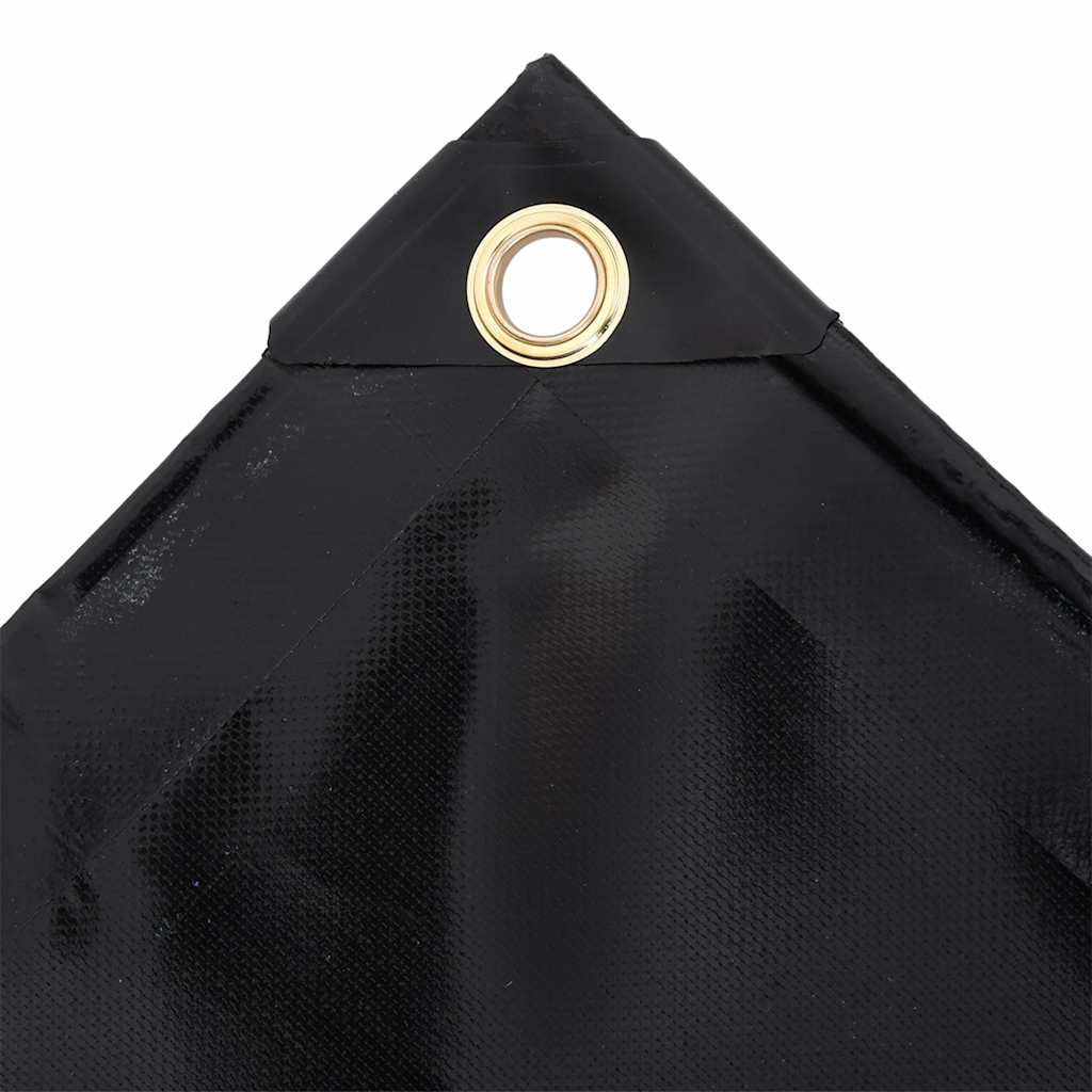Tarpaulins Black 5 x 6 m Canvas with PVC Coating
