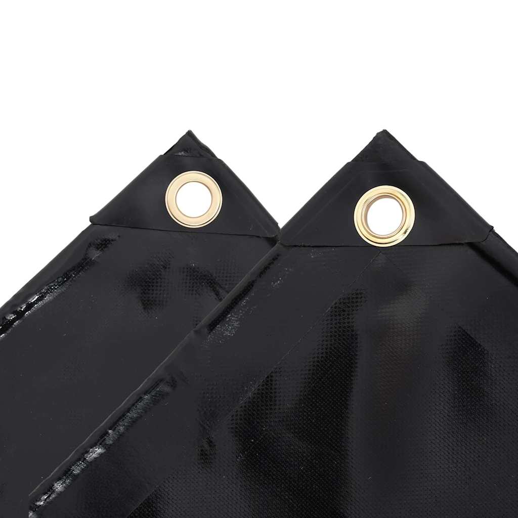 Tarpaulins Black 5 x 6 m Canvas with PVC Coating