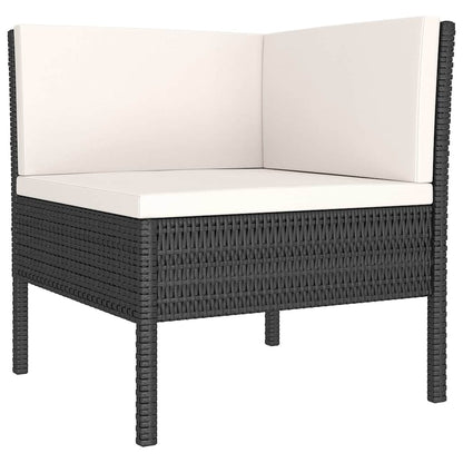 8 Piece Patio Lounge Set with Cushions Poly Rattan Brown