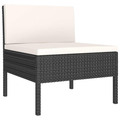 8 Piece Patio Lounge Set with Cushions Poly Rattan Brown