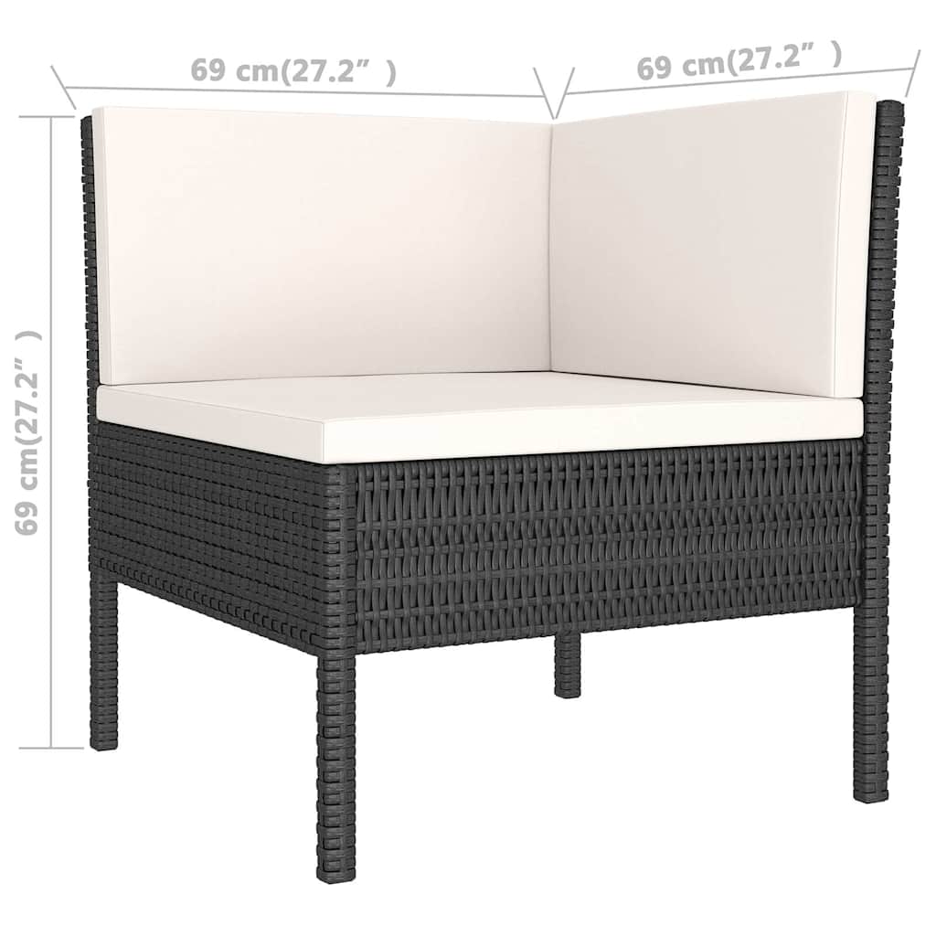 8 Piece Patio Lounge Set with Cushions Poly Rattan Brown