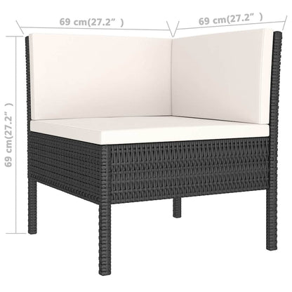 8 Piece Patio Lounge Set with Cushions Poly Rattan Brown