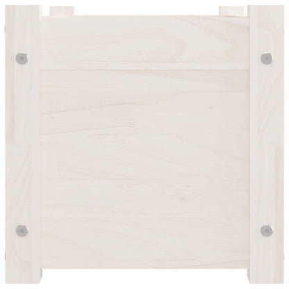 Garden Planters 2 pcs White 23.6"x12.2"x12.2" Solid Wood Pine