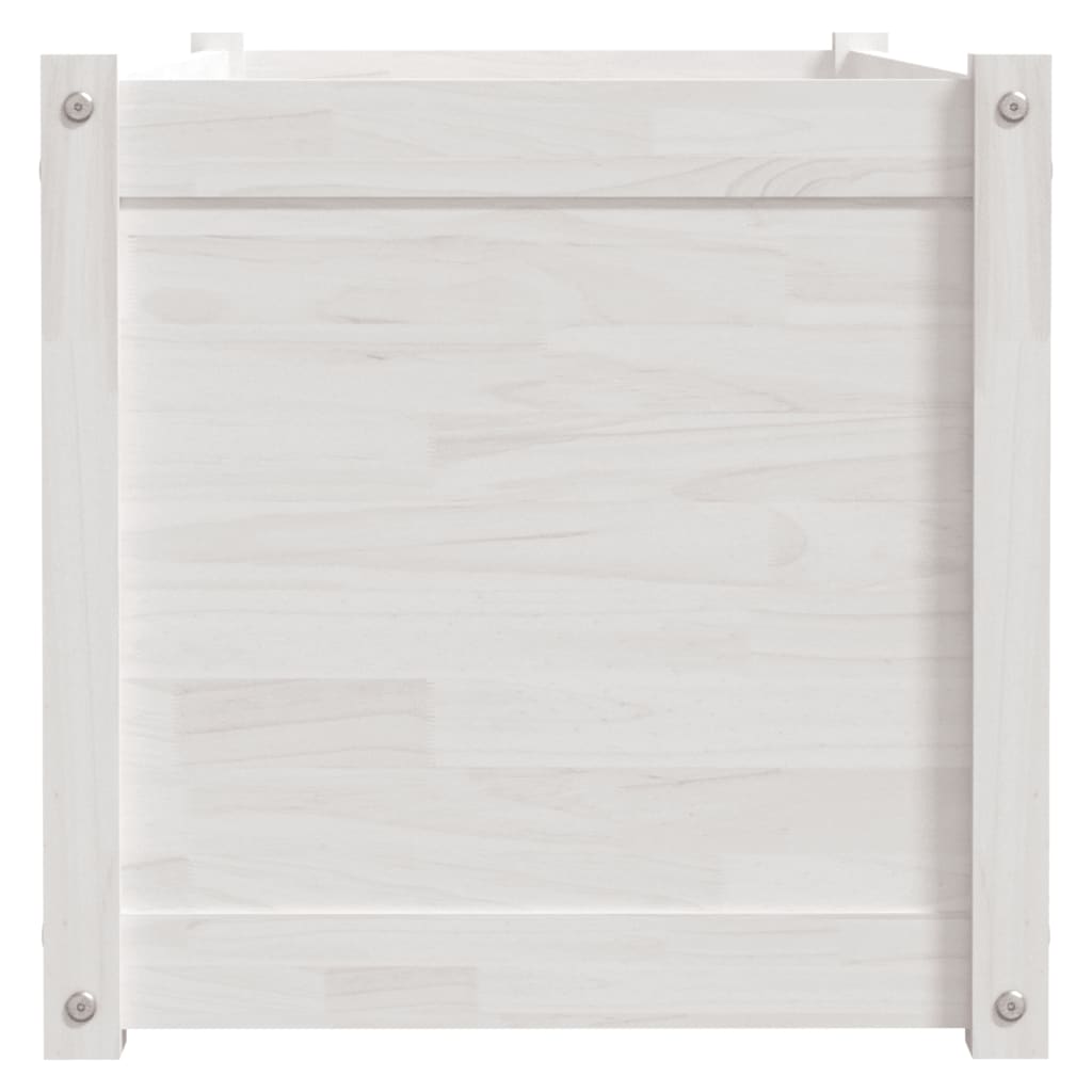 Garden Planter White 39.4"x19.7"x19.7" Solid Wood Pine