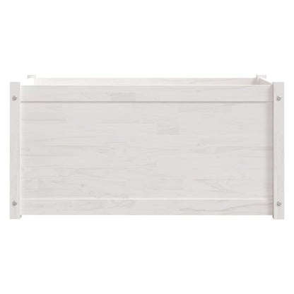 Garden Planters 2 pcs White 39.4"x19.7"x19.7" Solid Wood Pine